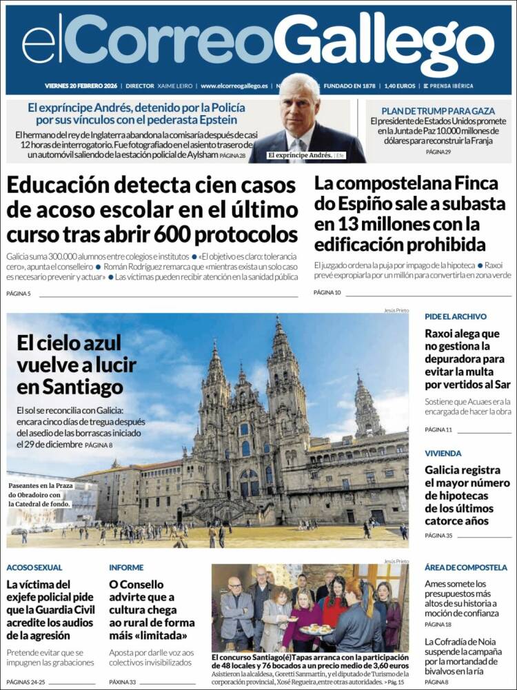 Portada de El Correo Gallego (Espa&ntilde;a)