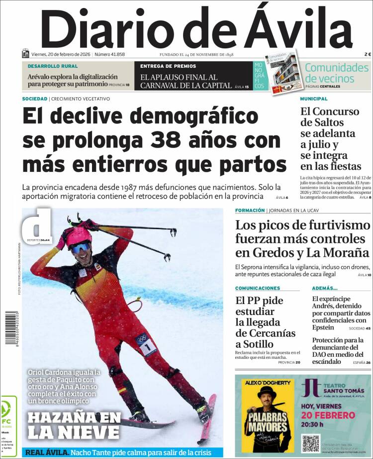 Portada de Diario de Ávila (Espa&ntilde;a)