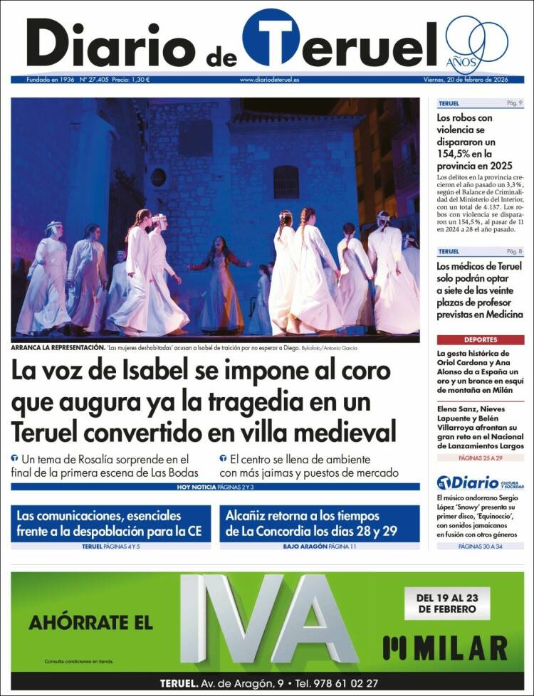 Portada de Diario de Teruel (Espa&ntilde;a)