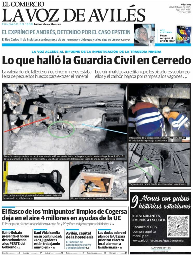 Portada de El Comercio - Avilés (Espa&ntilde;a)