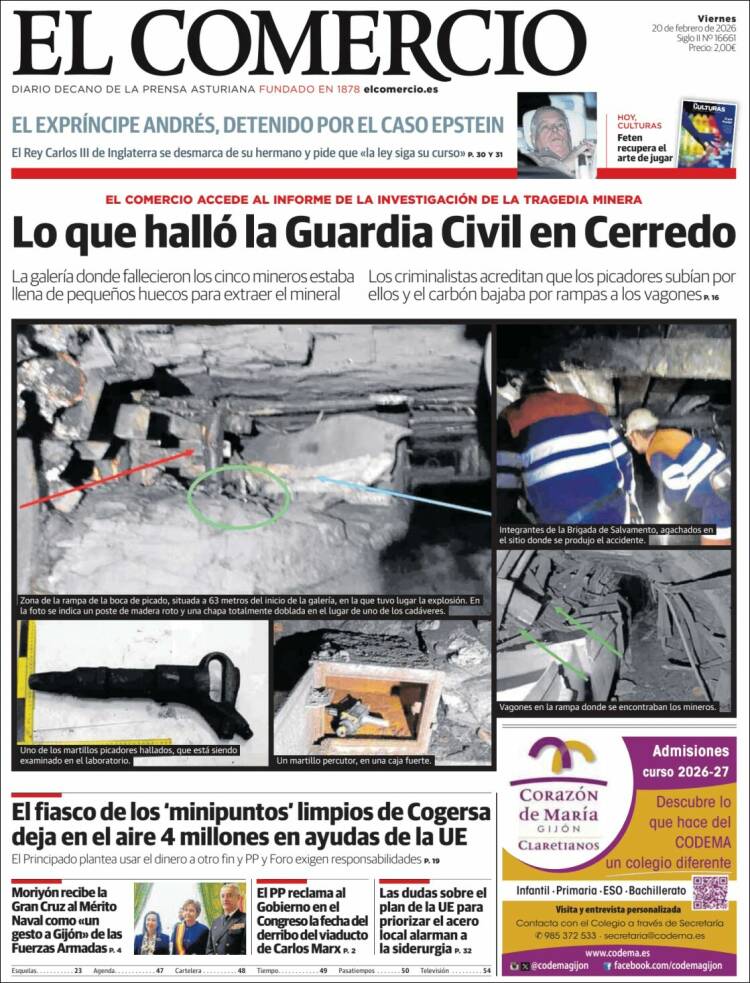 Portada de El Comercio - Gijón (Espa&ntilde;a)