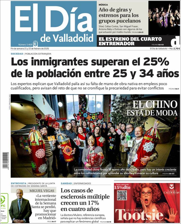 Portada de El Día de Valladolid (Espa&ntilde;a)