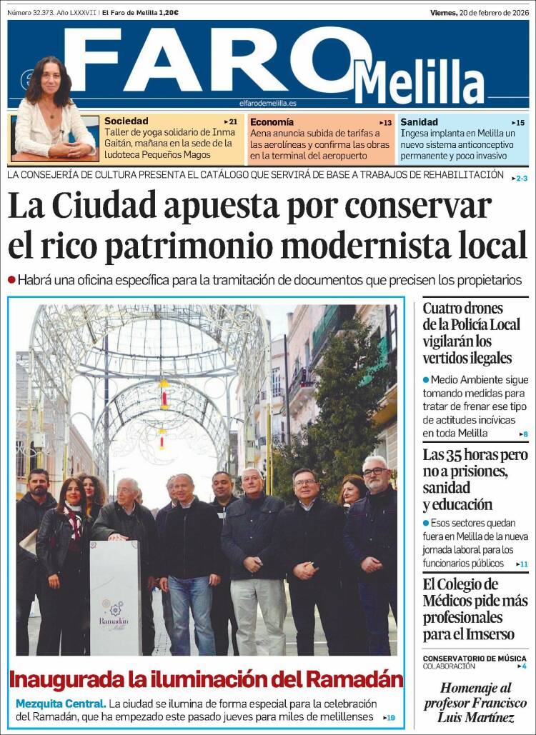 Portada de El Faro de Melilla (Espa&ntilde;a)