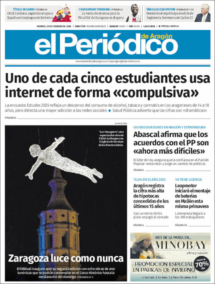 Portada de El Periódico de Aragón (Espa&ntilde;a)
