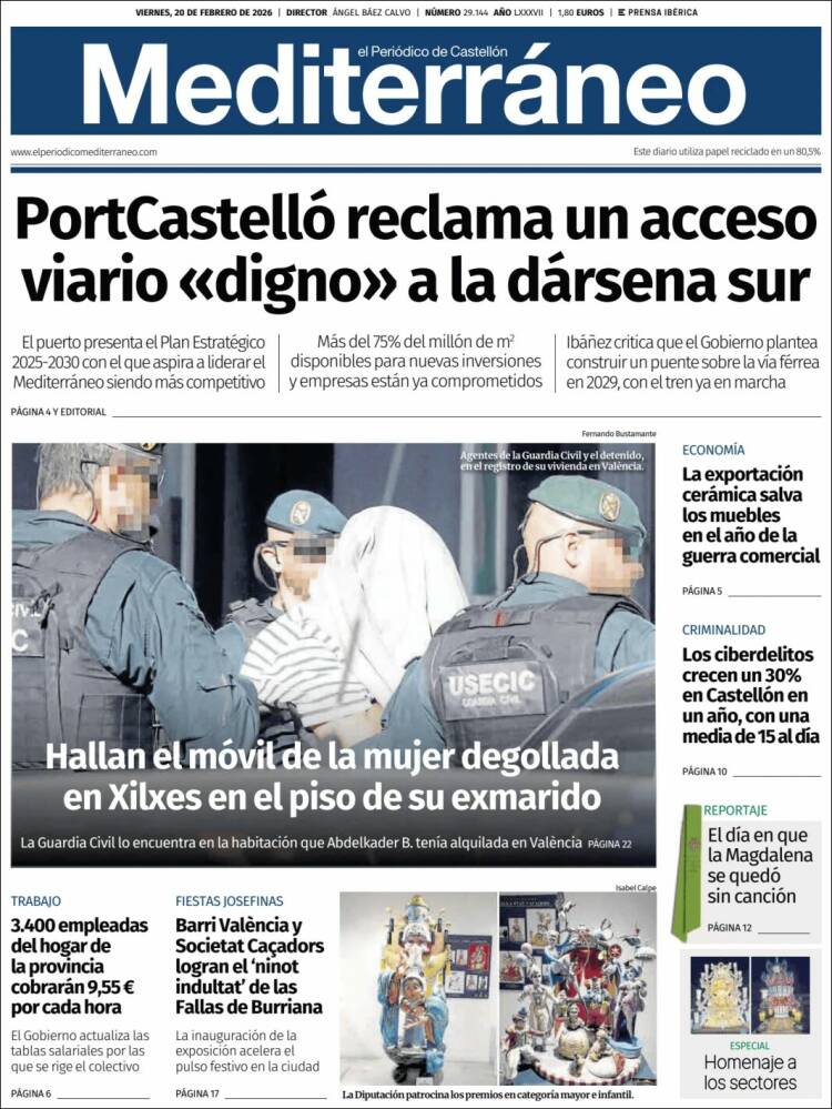 Portada de El Periódico Mediterraneo (Espa&ntilde;a)
