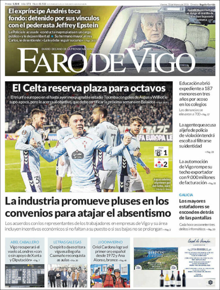 Portada de Faro de Vigo (Espa&ntilde;a)