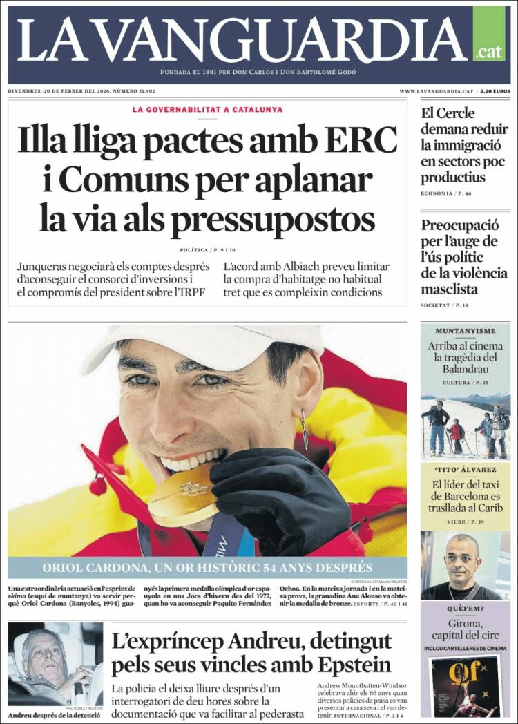 Portada de La Vanguardia (Espa&ntilde;a)