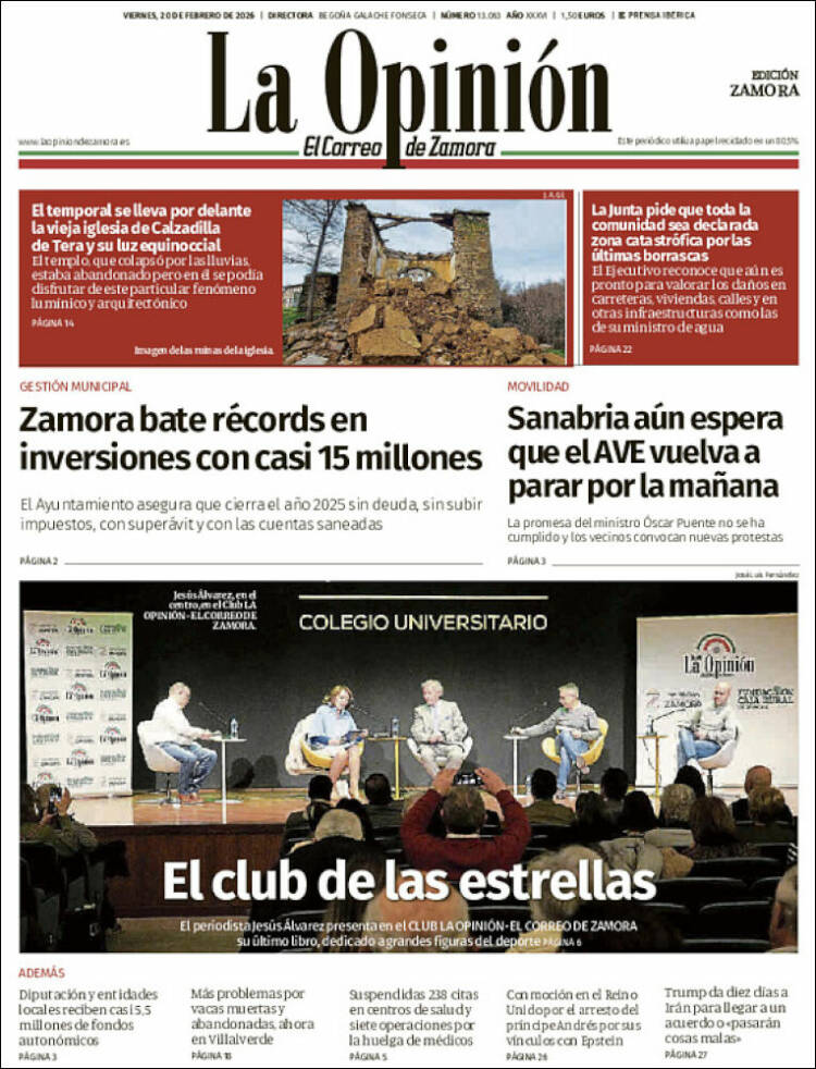 Portada de La Opinión - El Correo de Zamora (Espa&ntilde;a)