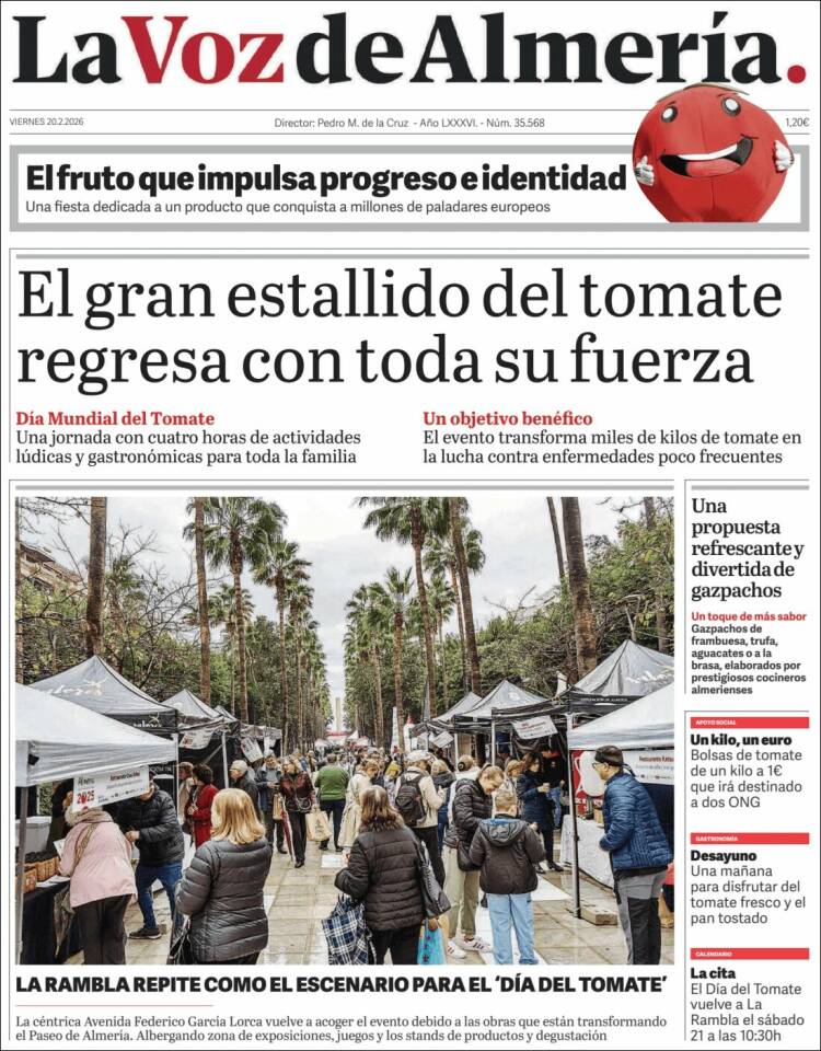 Portada de La Voz de Almería (Espa&ntilde;a)