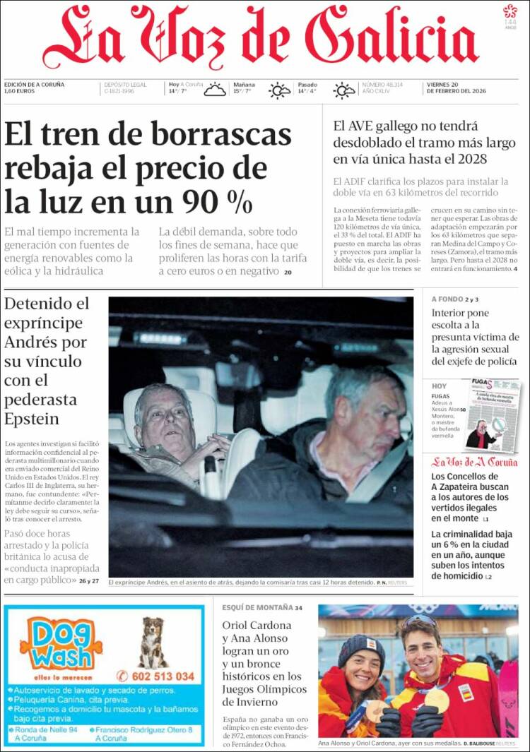 Portada de La Voz de Galicia (Espa&ntilde;a)