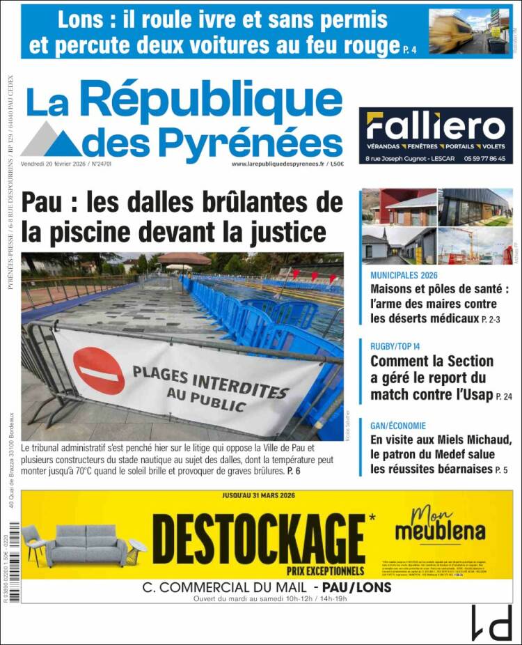 Portada de La République des Pyrénées (Francia)