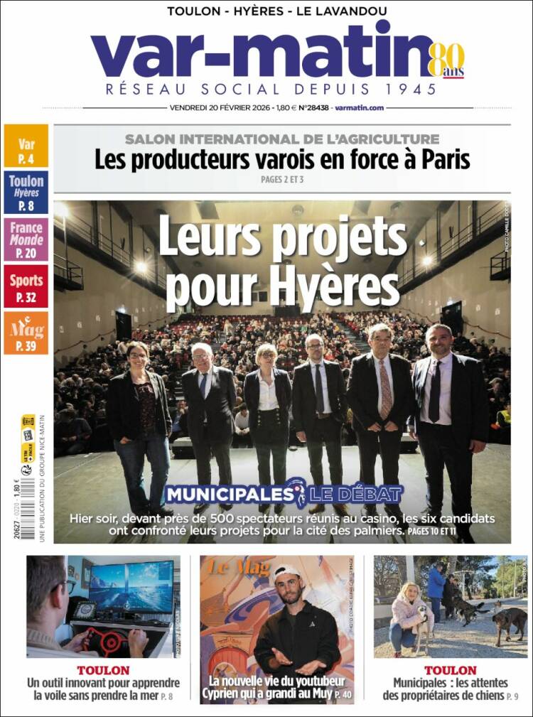 Portada de Var-Matin (Francia)