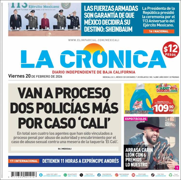 Portada de La Crónica de Baja California (M&eacute;xico)