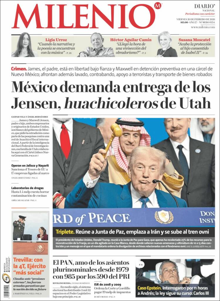 Portada de Milenio (M&eacute;xico)