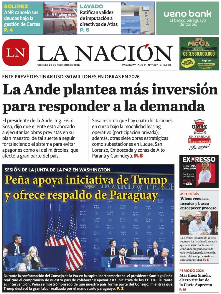 Portada de La Nación (Paraguay)