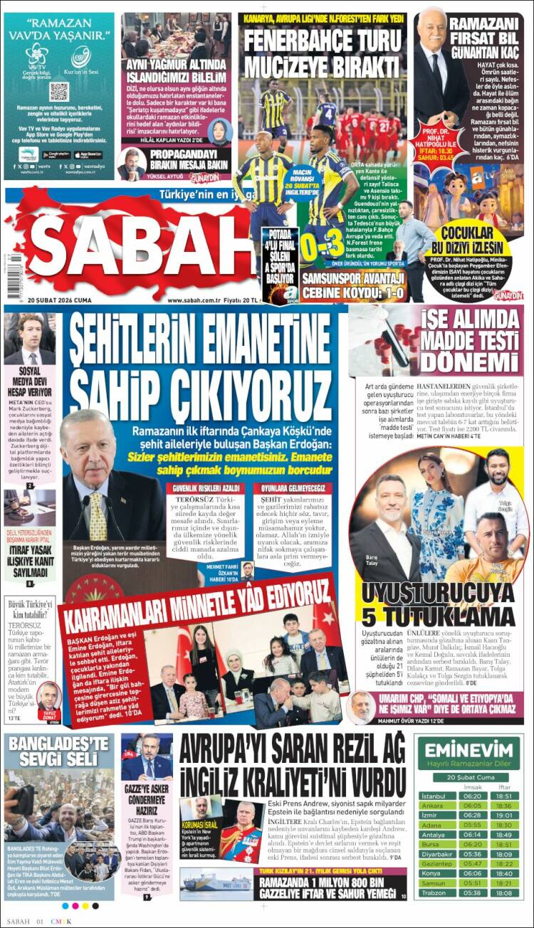 Portada de Sabah (Turqu&iacute;a)