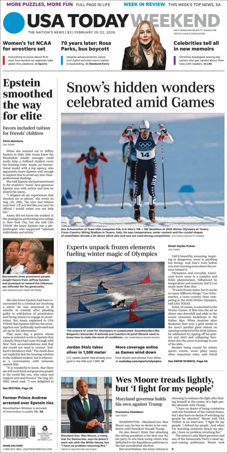 Portada de USA Today (USA)