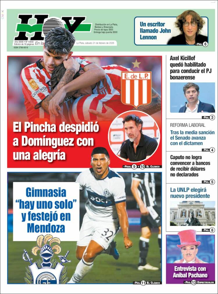 Portada de Diario Hoy (Argentina)