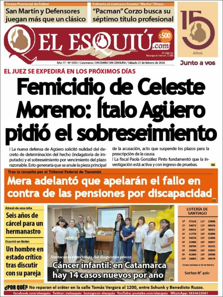 Portada de El Esquiu (Argentina)