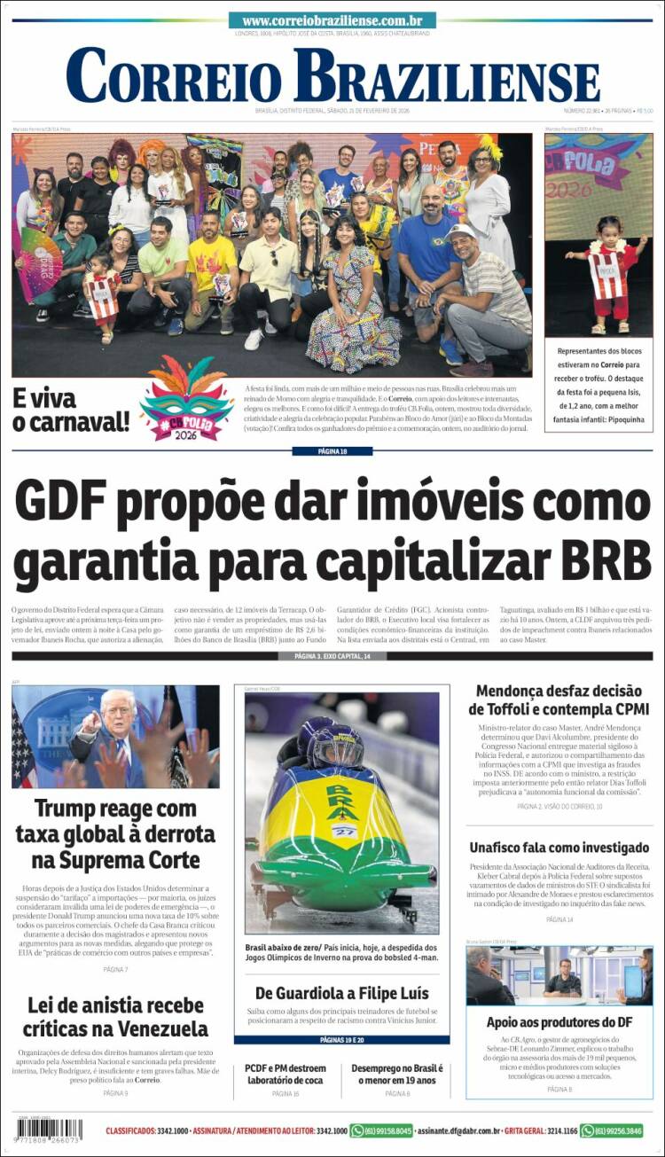 Portada de Correio Braziliense (Brasil)