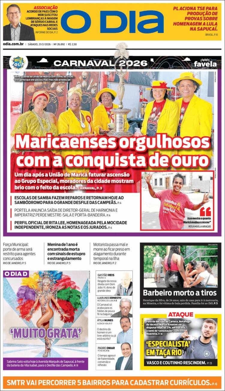 Portada de O Dia (Brasil)