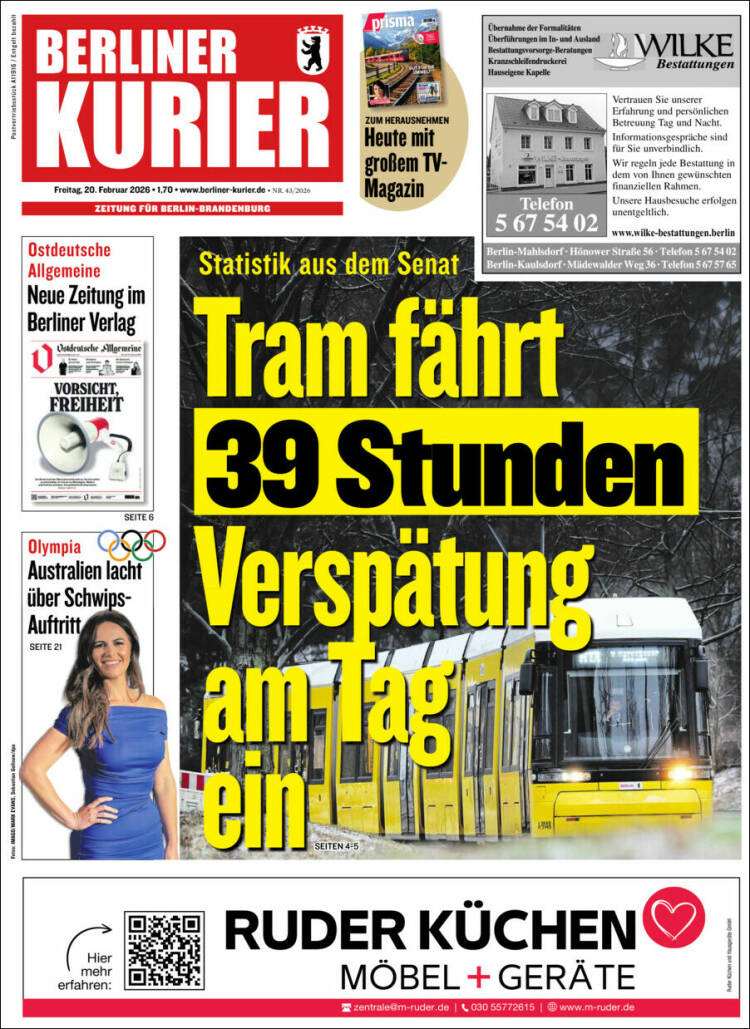 Portada de Berliner Kurier - Startseite BK (Alemania)