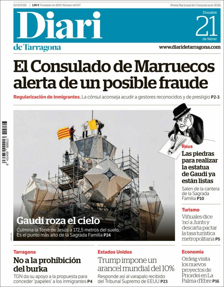 Portada de Diari de Tarragona (Espa&ntilde;a)