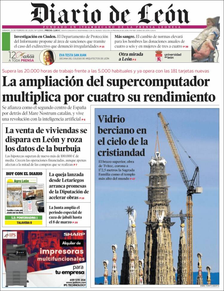 Portada de Diario de León (Espa&ntilde;a)