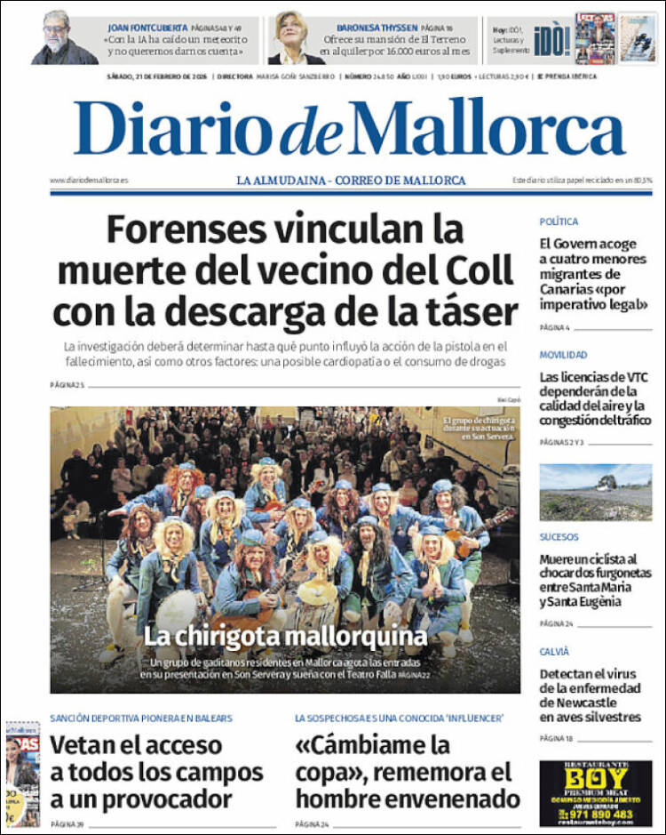 Portada de Diario de Mallorca (Espa&ntilde;a)