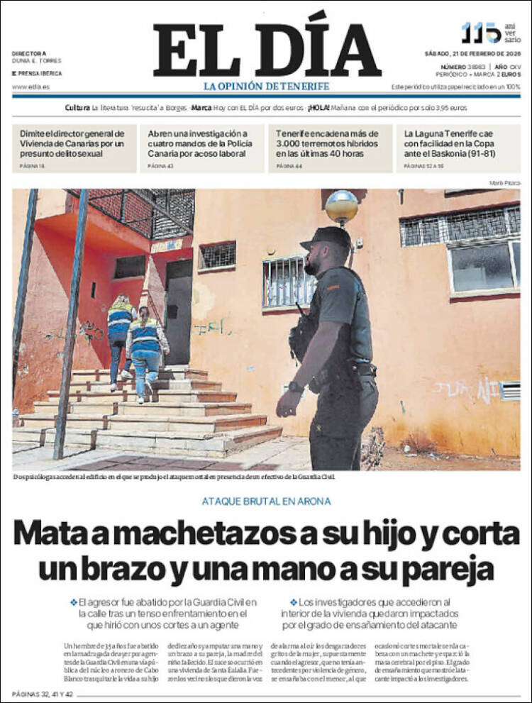 Portada de El Día (Espa&ntilde;a)