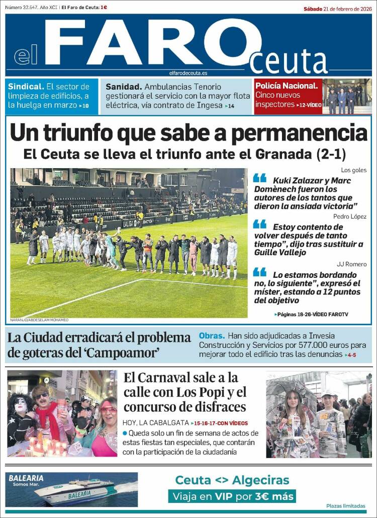 Portada de El Faro de Ceuta (Espa&ntilde;a)