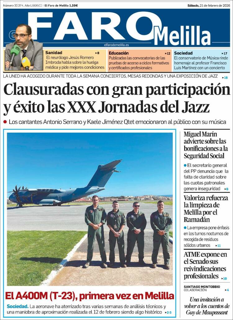 Portada de El Faro de Melilla (Espa&ntilde;a)