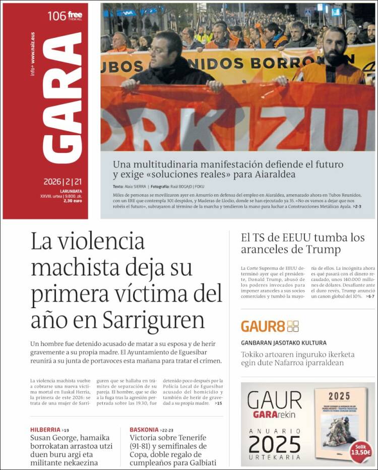 Portada de Gara (Espa&ntilde;a)
