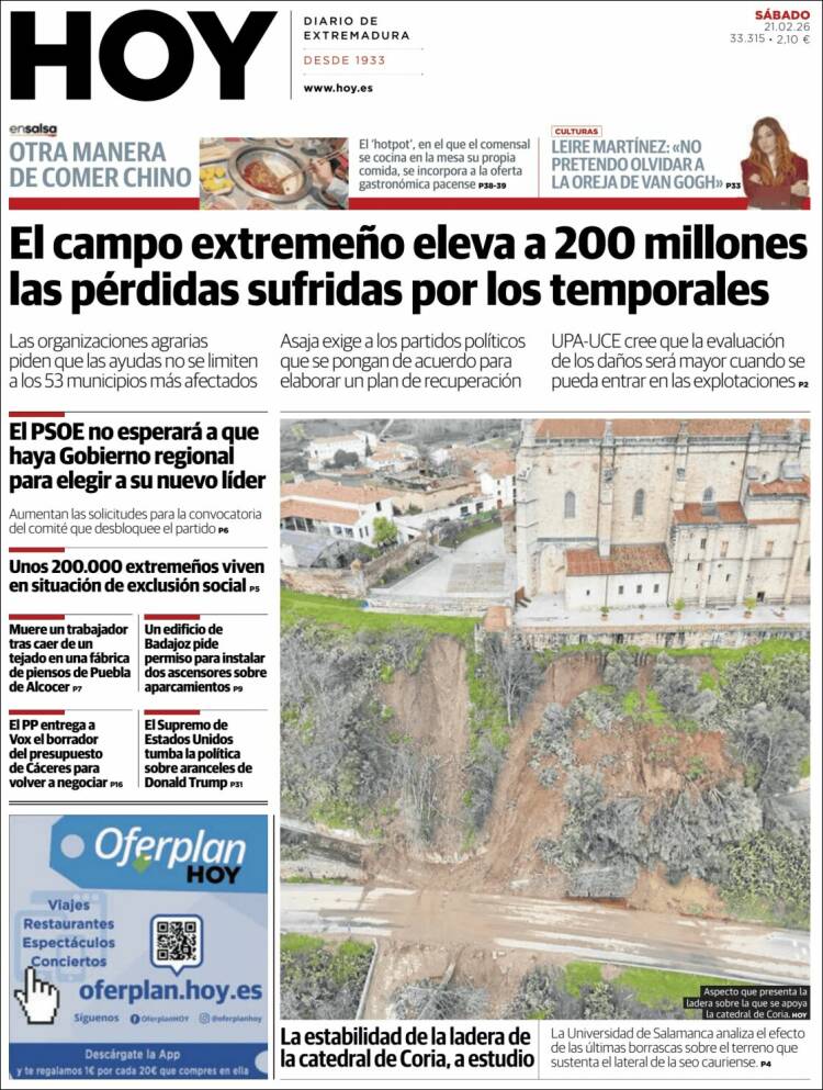 Portada de Hoy - Badajoz (Espa&ntilde;a)