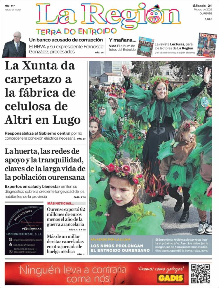 Portada de La Región de Ourense (Espa&ntilde;a)