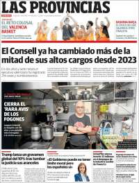 Portada de Las Provincias (Espa&ntilde;a)