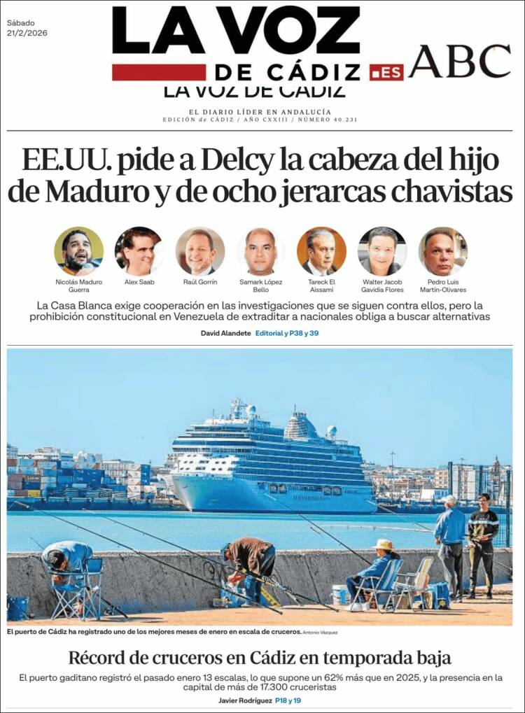 Portada de La Voz de Cádiz (Espa&ntilde;a)