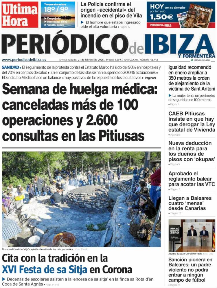 Portada de Periódico de Ibiza (Espa&ntilde;a)