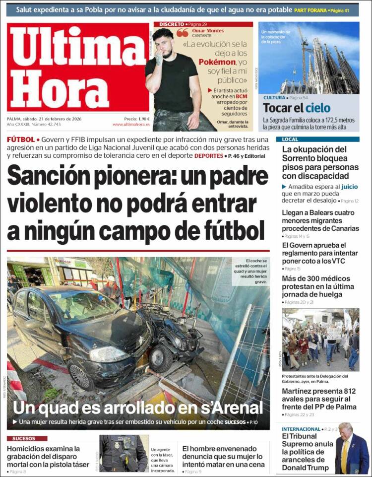 Portada de Última Hora (Espa&ntilde;a)