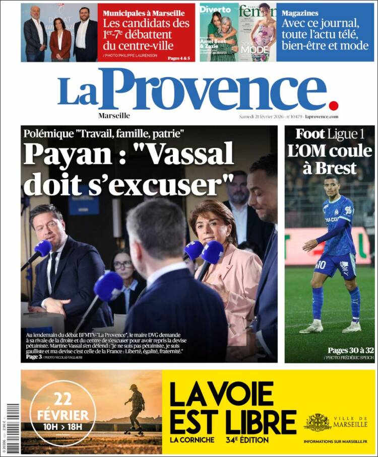 Portada de La Provence (Francia)