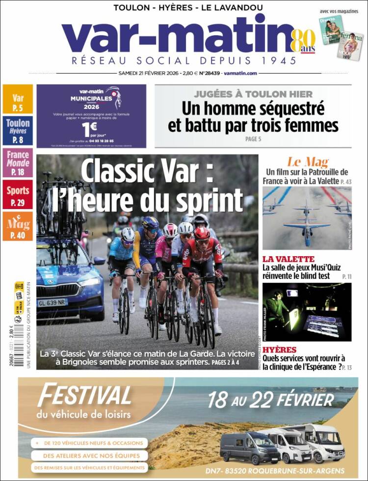 Portada de Var-Matin (Francia)