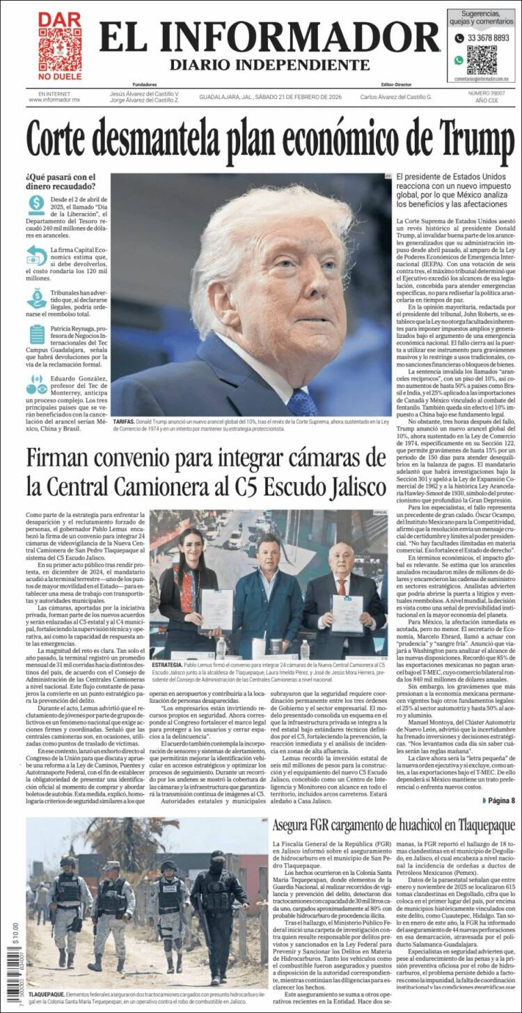 Portada de El Informador (M&eacute;xico)