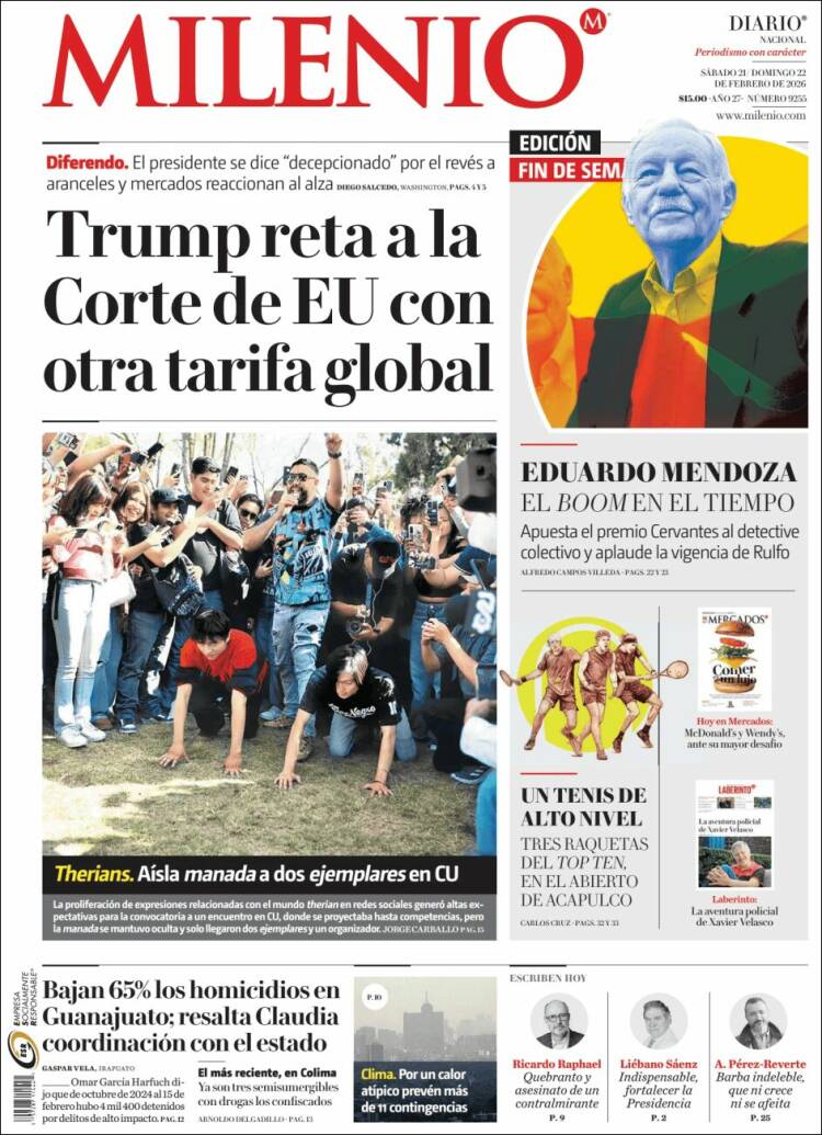 Portada de Milenio (M&eacute;xico)