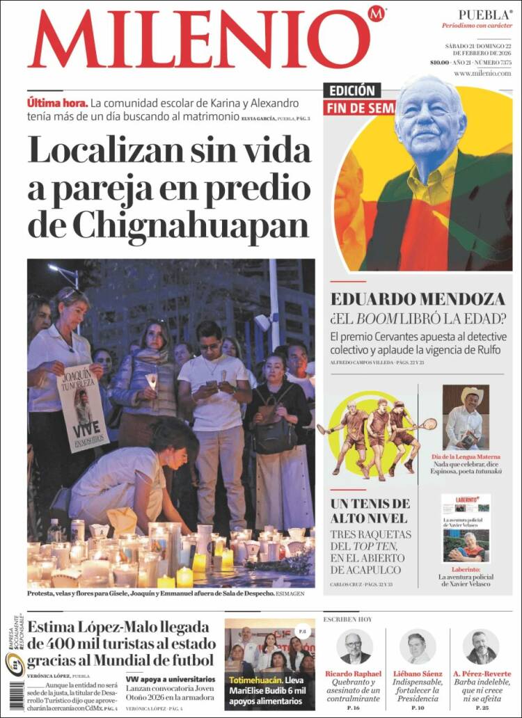 Portada de Milenio de Puebla (M&eacute;xico)