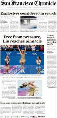Portada de San Francisco Chronicle (USA)