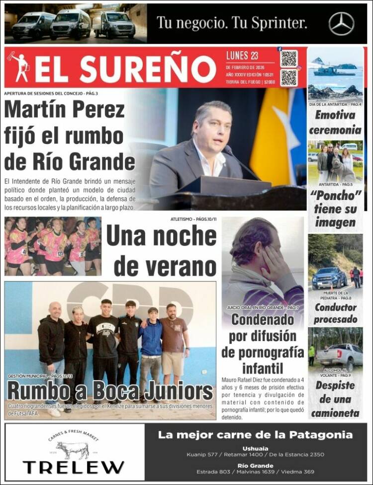 Portada de Diario El Sureño (Argentina)