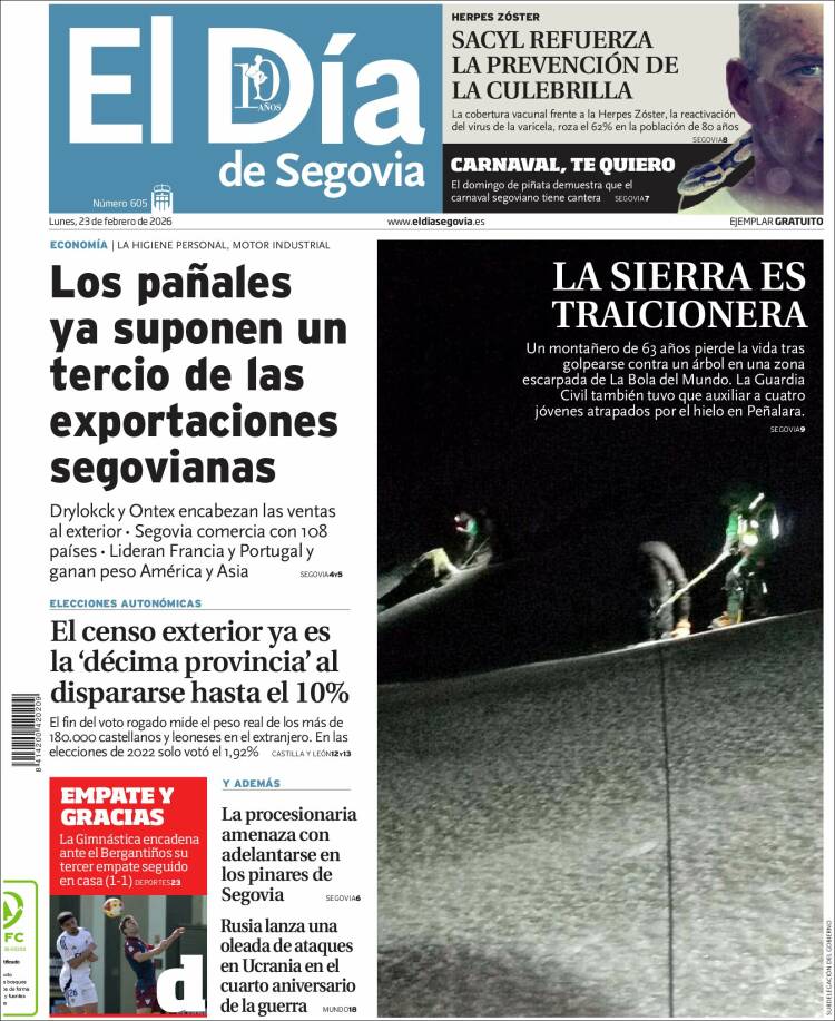 Portada de El Día de Segovia (Espa&ntilde;a)