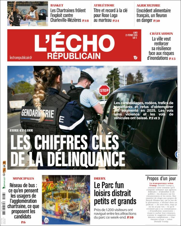 Portada de L'Echo Républicain (Francia)