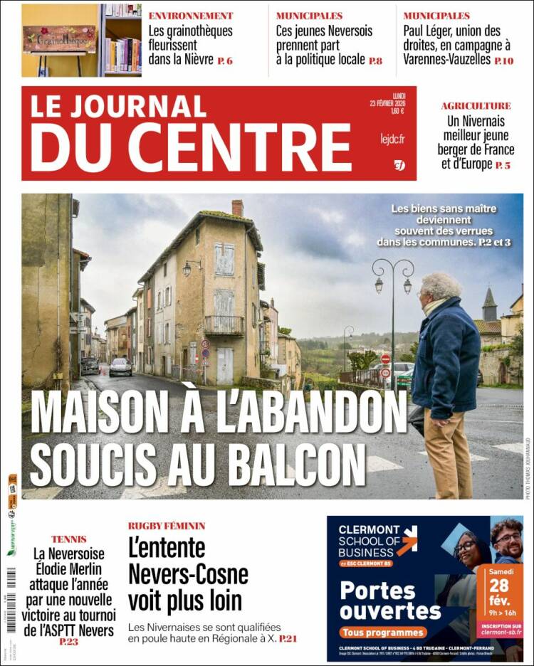 Portada de Le Journal du Centre (Francia)