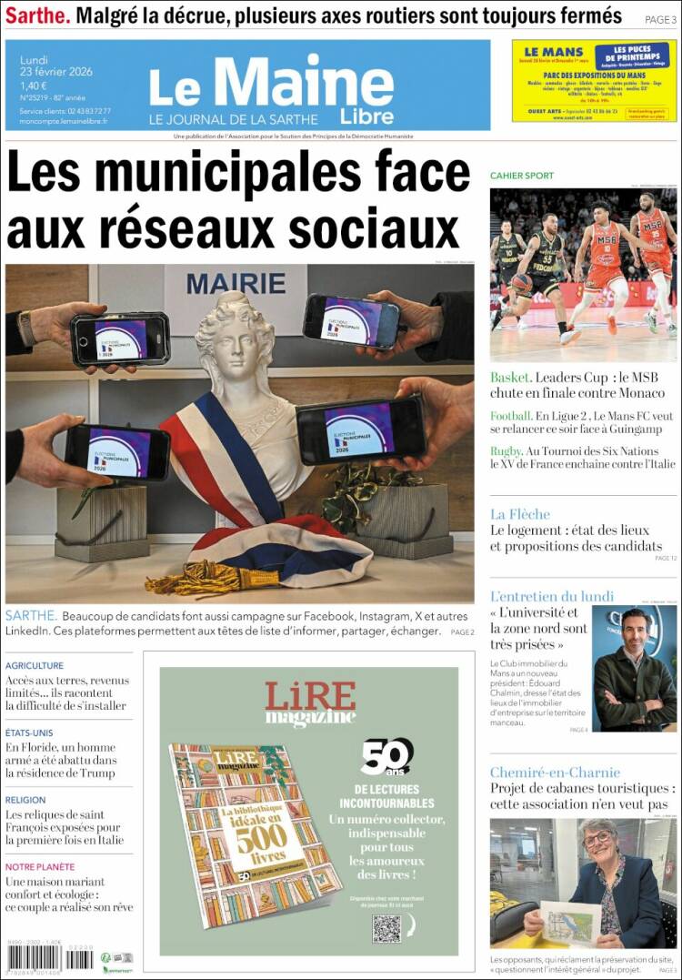 Portada de Le Maine Libre (Francia)